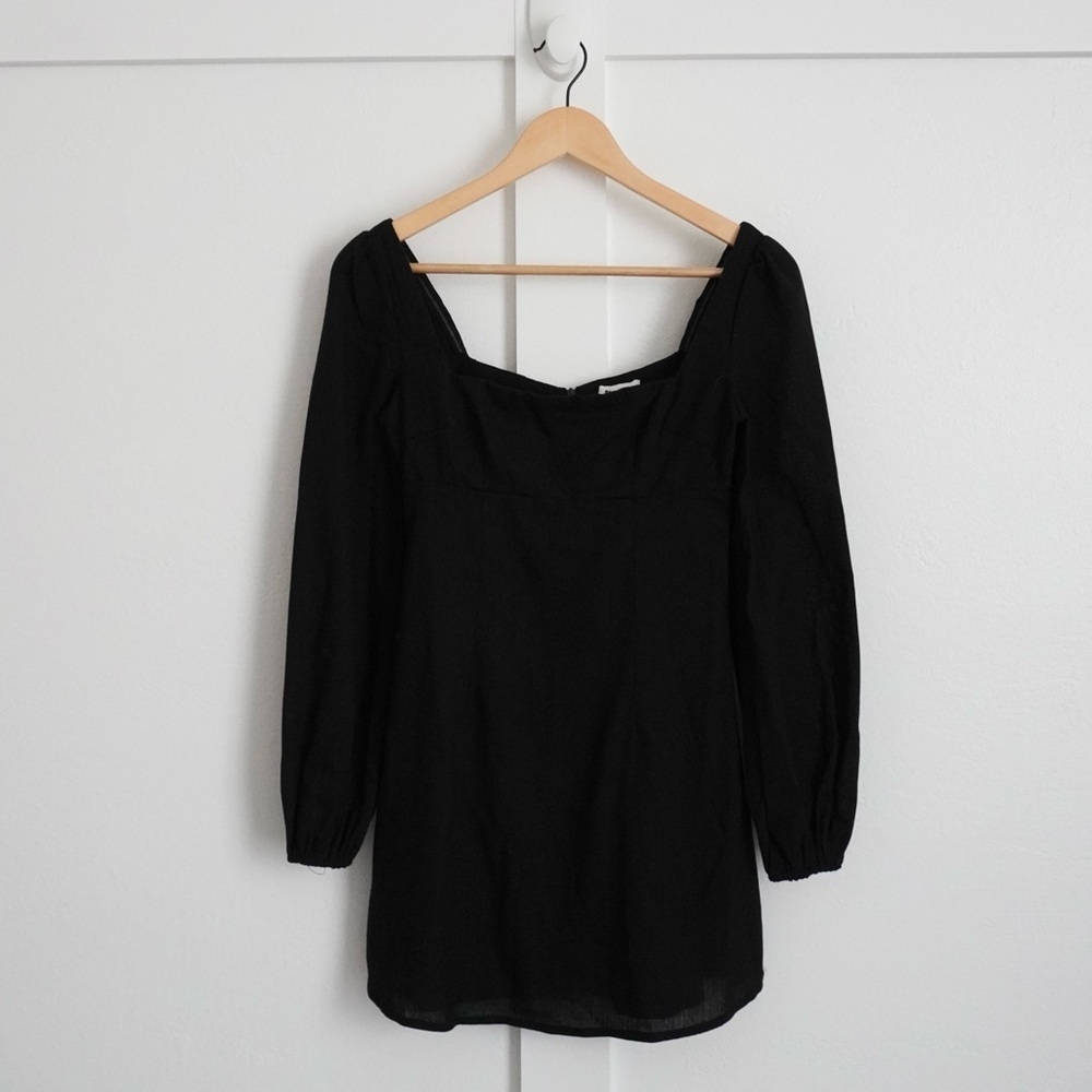 Princess Polly Black Long Sleeve Mini Dress